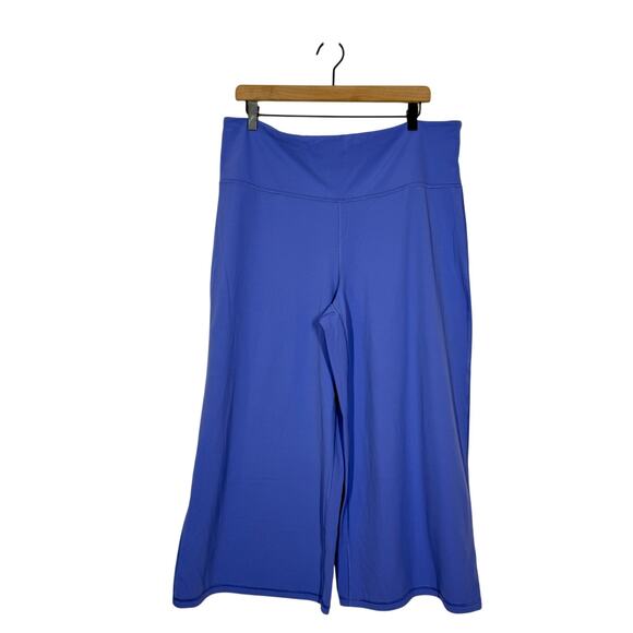 Athleta Elation Wide Leg Cropped Pants Plus Size 2X Blue 3/4 High Rise Workout - Picture 3 of 11
